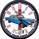 Blue 1967 Plymouth GTX Sign Wall Clock