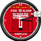 Personalized Fire Fighter Department Captain Lieutenant Fireman Sign Wall Clock