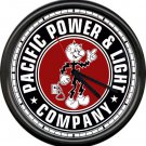 Reddy Kilowatt Pacific Power Co. Electrician Utility Lineman Sign Wall Clock