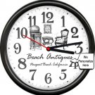Old World Antique Shop Store Personalized Dealer Business Name Sign Wall Clock