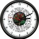 Wonderful World Green Tree Red Roses Louis Armstrong Love Gift Sign Wall Clock