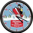Hamm's Hamms Beer Bear Snowmobile Ski Patrol Bar Tavern Mountain Sign Wall Clock