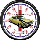 Licensed 1964 Chevy Chevelle Yellow Chevrolet General Motors Sign Wall Clock