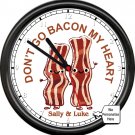 Personalized Crazy Bacon Lover Your Name Breaking My Heart Funny Sign Wall Clock