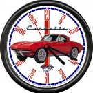 Licensed 1963 Red Corvette Muscle Car General Motors Vintage Sign Wall Clock