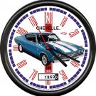 Licensed 1969 396 Chevelle  Blue 2 Door Chevrolet General Motors Sign Wall Clock