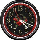 Cherries Kitchen Cherry Branch Battery Operated Sign Wall Clock