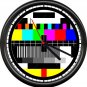 50's 60's Color Bar Late Night No Signal Screen After TV Show Sign Wall Clock