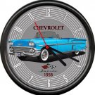 Licensed 1958 Impala Blue 2 Door Sedan Chevrolet General Motors Sign Wall Clock