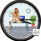 Personalized Your Name Home Office Pinup Girl Cute Redhead Sign Wall Clock