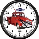 Licensed 1952 Chevy Pickup Truck Red General Motors Retro Sign Wall Clock