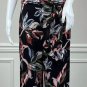 T Tahari Black Floral Wide Leg Jumpsuit Keyhole Front Tie Polyester Size XS