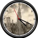 New York City Chrysler Building The Big Apple Vintage Sky Scraper Wall Clock