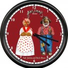 Cute Aunt Jemima And Uncle Moses Pancakes Kitchen Sign Wall Clock
