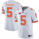 Men's #5 Tee Higgins Clemson Tigers College Football White Jersey Stitched