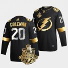 Men's #20 Blake Coleman Tampa Bay Lightning Black Golden 3x Stanley Cup Champions Jersey Stitched