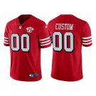 Men's Custom San Francisco 49ers Red Throwback Limited Jersey 75th Anniversary Stitched