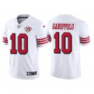 Men's #10 Jimmy Garoppolo San Francisco 49ers White Throwback Jersey 75th Anniversary Stitched