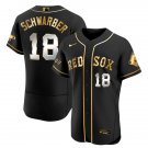 Men's Boston Red Sox #18 Kyle Schwarber Black Golden Jersey All Stitched