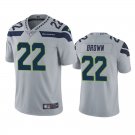 Men's #22 Tre Brown Seattle Seahawks Gray Vapor Limited Football Jersey Stitched