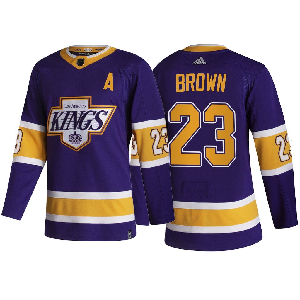 شوايه هوائيه Los Angeles Kings #23 Dustin Brown Purple With Yellow Jersey شوايه هوائيه