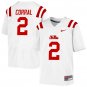 Men's #2 Matt Corral Ole Miss Rebels Football Jersey NCAA College Stitched - White