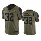 Men's Tyson Campbell Jacksonville Jaguars 2021-22 Salute To Service Olive Football Jersey Stitched
