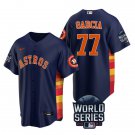 Men's/Youth #77 Luis Garcia Houston Astros Navy 2021 World Series Replica Jersey Stitched