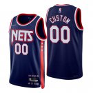 Men's Custom Brooklyn Nets 2022 Navy City Diamond Jersey 75th Anniversary