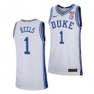 Men's Duke Blue Devils Trevor Keels White College Basketball Limited Jersey Stitched