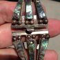Sterling Abalone Shell 7 " Bracelet Mexico Taxco 925 signed & Marked RLS