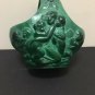 art deco Jade, green malachite Ingrid art glass basket, Schlevogt Pazourek