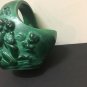 art deco Jade, green malachite Ingrid art glass basket, Schlevogt Pazourek