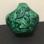 art deco Jade, green malachite Ingrid art glass basket, Schlevogt Pazourek
