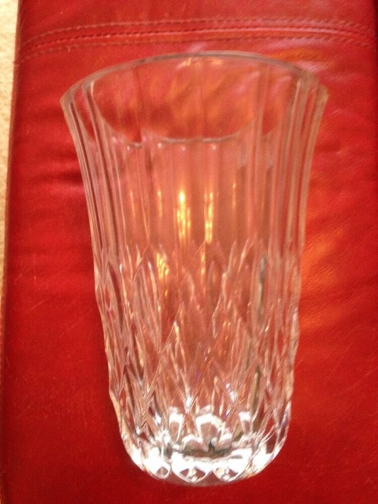 Val St Lambert signed Crystal 8" Vase  Large Belgian  mint condition