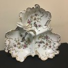 Candy Dish  Hand-Painted Birds w/Gilt Handle Limoges 11”