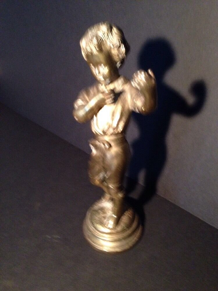 Bronze Cherub Flute Player Statue British 100+ Years Old