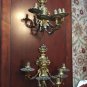French Candelabra wall sconce large Pair 5 Arm Bronze