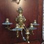 French Candelabra wall sconce large Pair 5 Arm Bronze