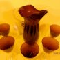 Amethyst Hand blown Pitcher Etched  6 piece glass water or tea Set  Goblets