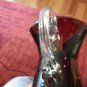 Amethyst Hand blown Pitcher Etched  6 piece glass water or tea Set  Goblets