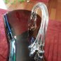 Amethyst Hand blown Pitcher Etched  6 piece glass water or tea Set  Goblets