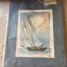R.E. Kennedy "Schooner off Cape Cod" sketch Signed print  MATTED 203/500