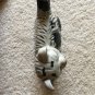 LARGE Gray bone china MOTTLED CAT With Great Expression