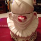 MCCOY Original  1940s Cookie Jar Clown Cold Painted pottery White