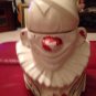 MCCOY Original 1940s Cookie Jar Clown Cold Painted pottery White