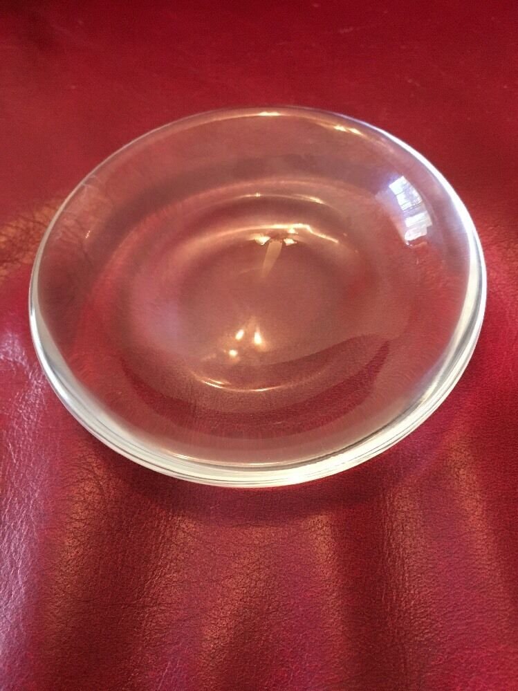 Steuben Signed Crystal Clear Glass Small Compote Dish 3.5" Diameter
