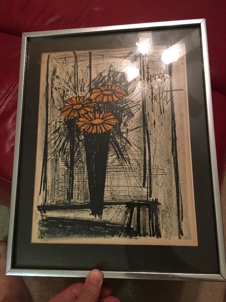 Bernard Buffet Original Signed Color Lithograph framed Authentic
