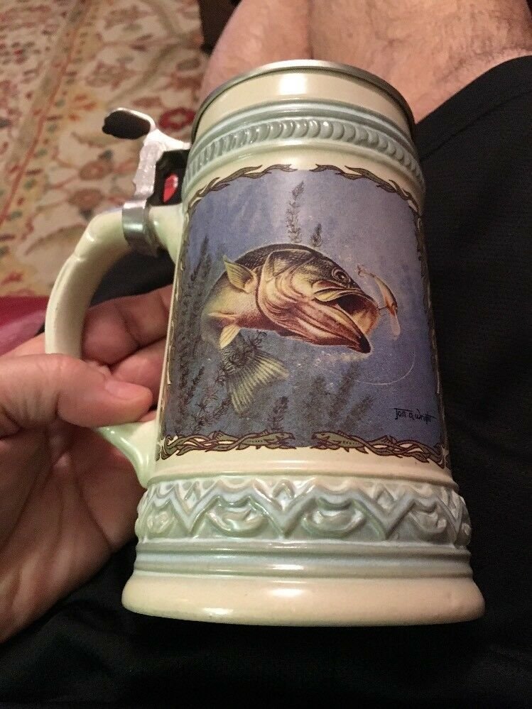 GERZ Germany Jon Wright "" Bass"" Pewter Lid Beer Stein