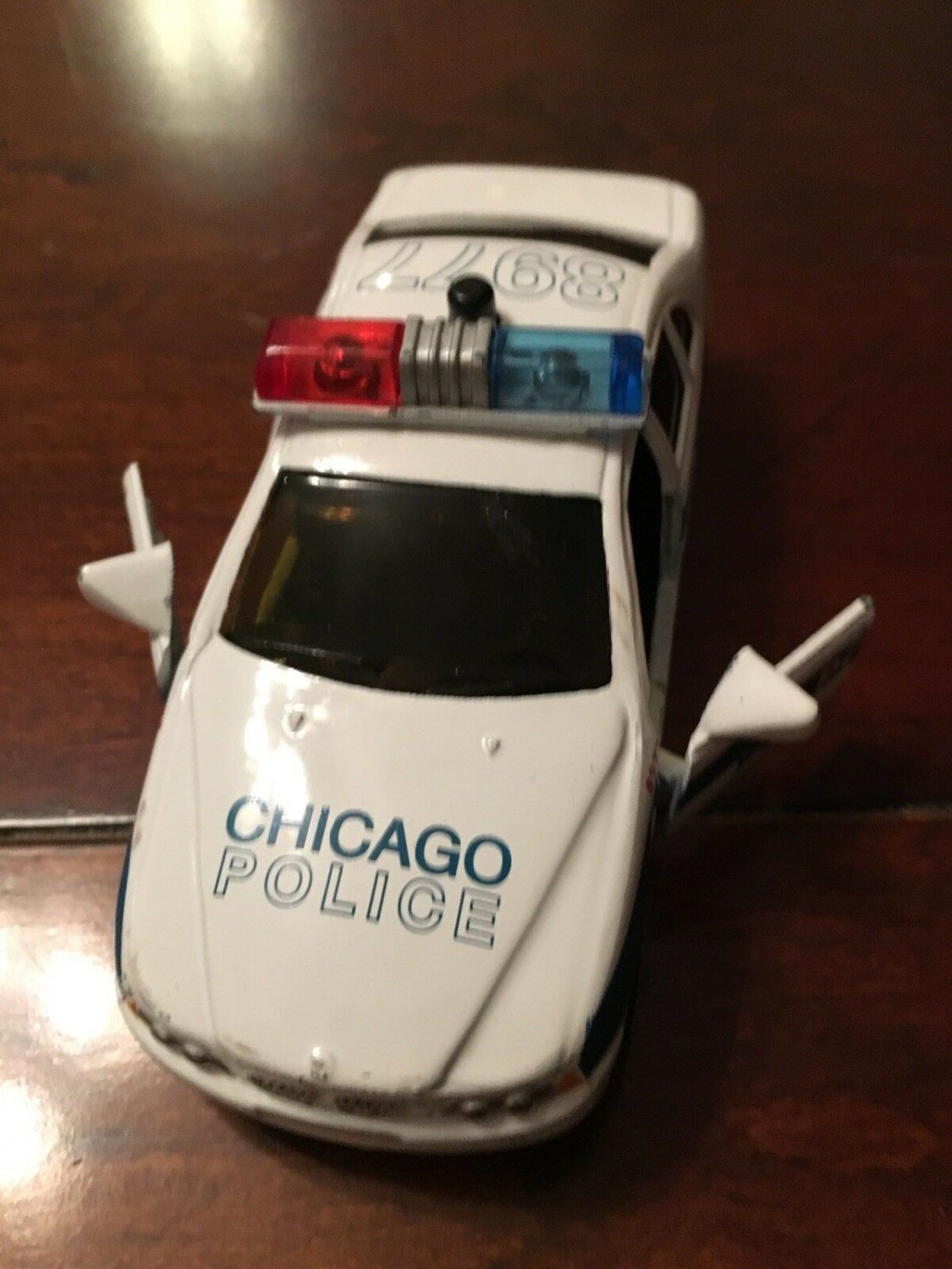 Fun Stuff Light Blue Pullback toy Car Police Chicago Force Cop Department toy